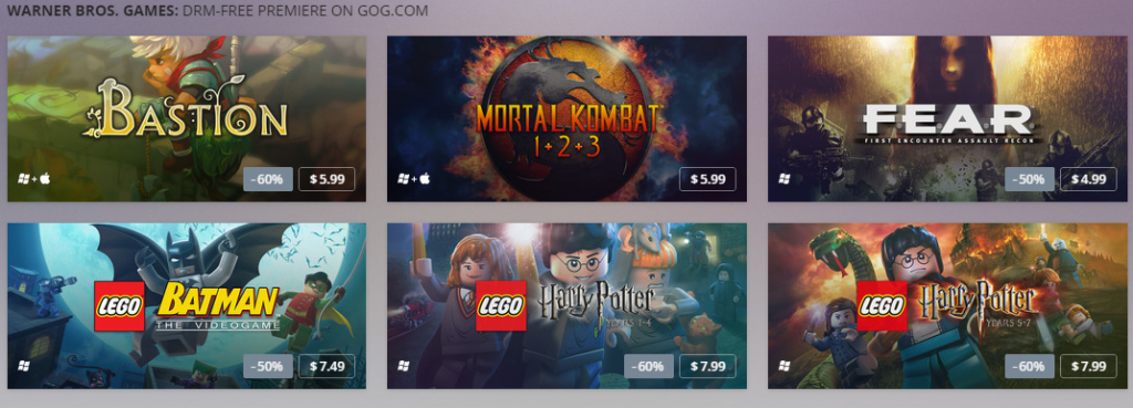 Warner Bros games like Mortal Kombat and LEGO series come to GOG