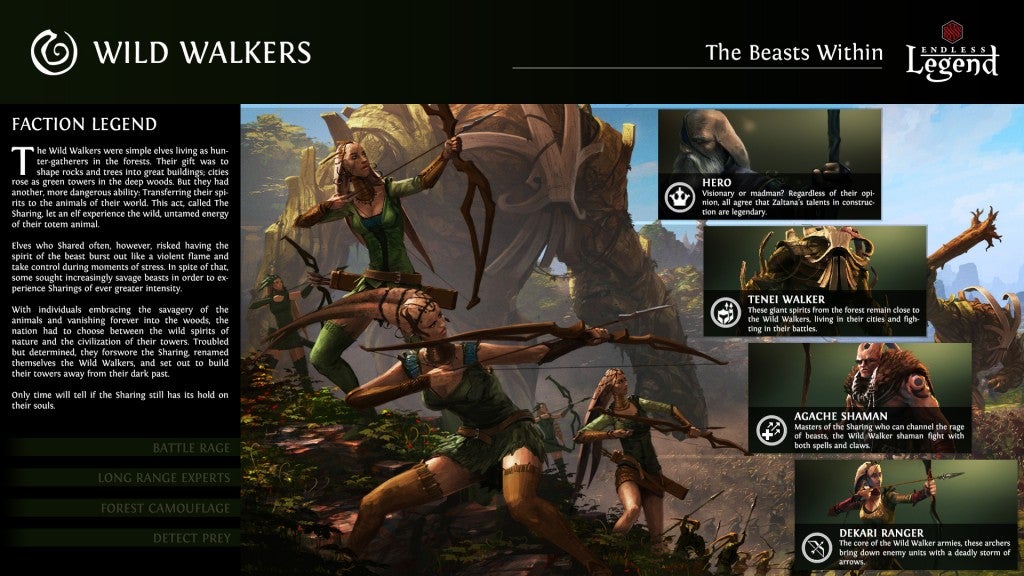 Endless Legend Wild Walkers Faction Card
