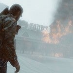 Joel looks at burning building 1406594473