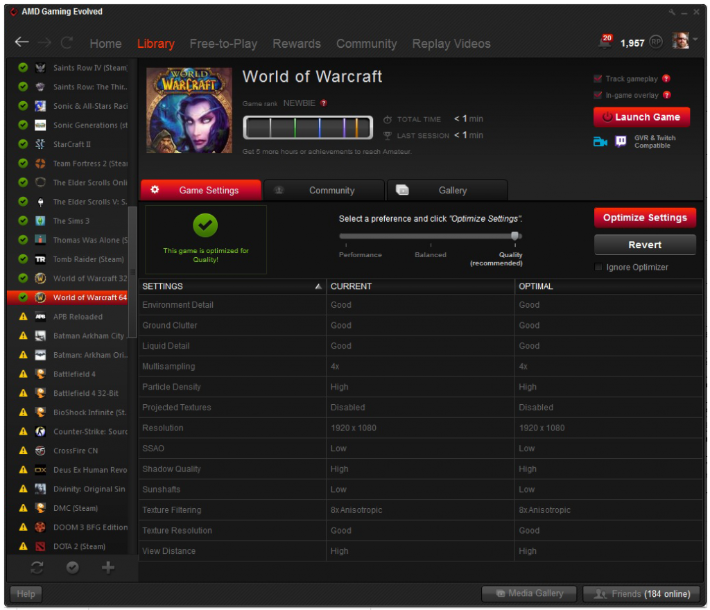 game setting example Quality