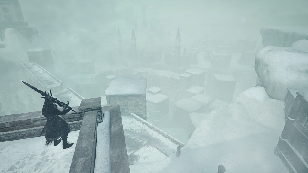 DSII DLC3 04 Looking down on the city covered in snow