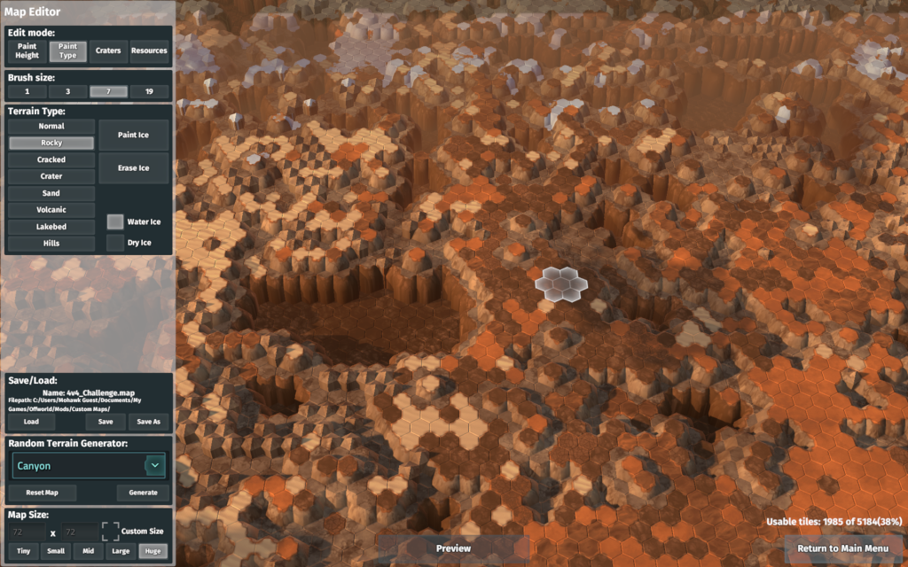 Offworld Trading Company MapEditor Preview Zoom