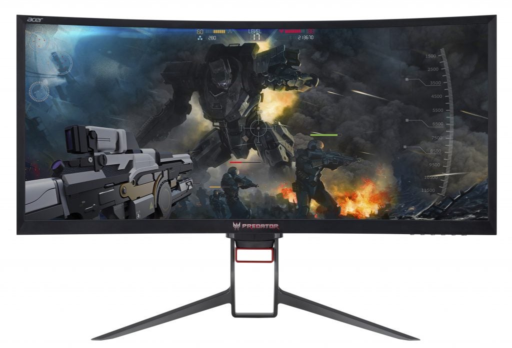 Acer Predator Z35P with game straight on