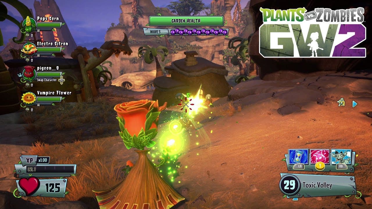 Plants vs Zombies GW2 Garden Warfare 2 - Steam Deck handheld gameplay 