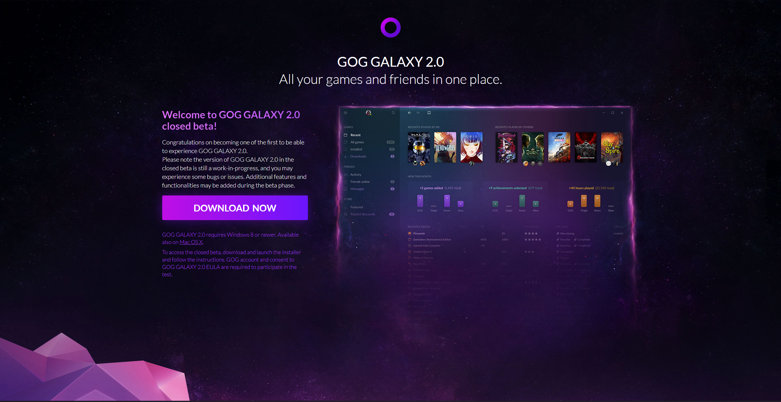 GOG Galaxy adds Epic Games Store integration