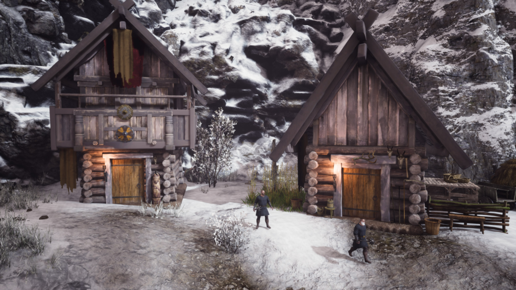 RUNE II receives new update in PTR today that reworks the entire first chapter with a new narrative and linear and better-focused design 15 Two buildings with villagers