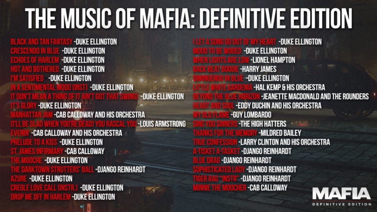Mafia DE Track List 1920x1080