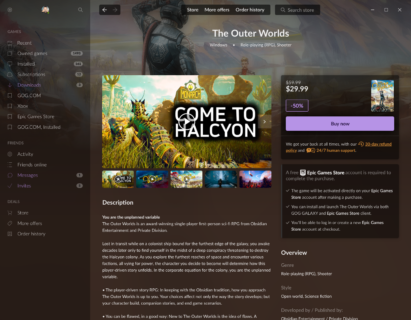 GOG getting new in-app store for GOG GALAXY 2.0, by invite-only for early testing 4 GOG GALAXY store The Outer Worlds