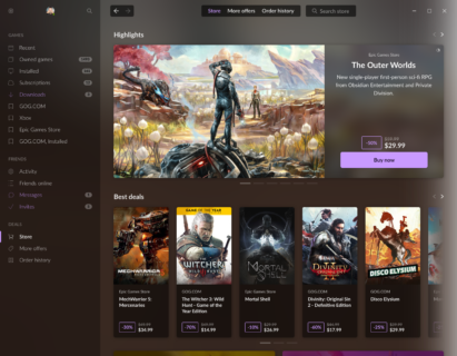 GOG getting new in-app store for GOG GALAXY 2.0, by invite-only for early testing 3 GOG GALAXY store front page