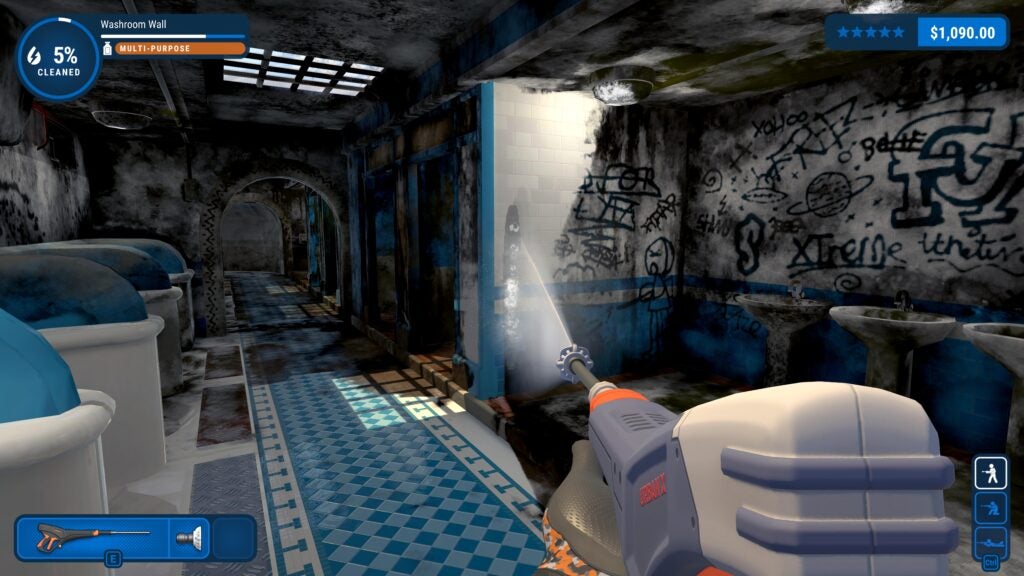 Update 0.6 for PowerWash Simulator adds dirty bathrooms and rundown amusement park rides to clean today 7 2. Public Washroom PWS Screenshot scaled