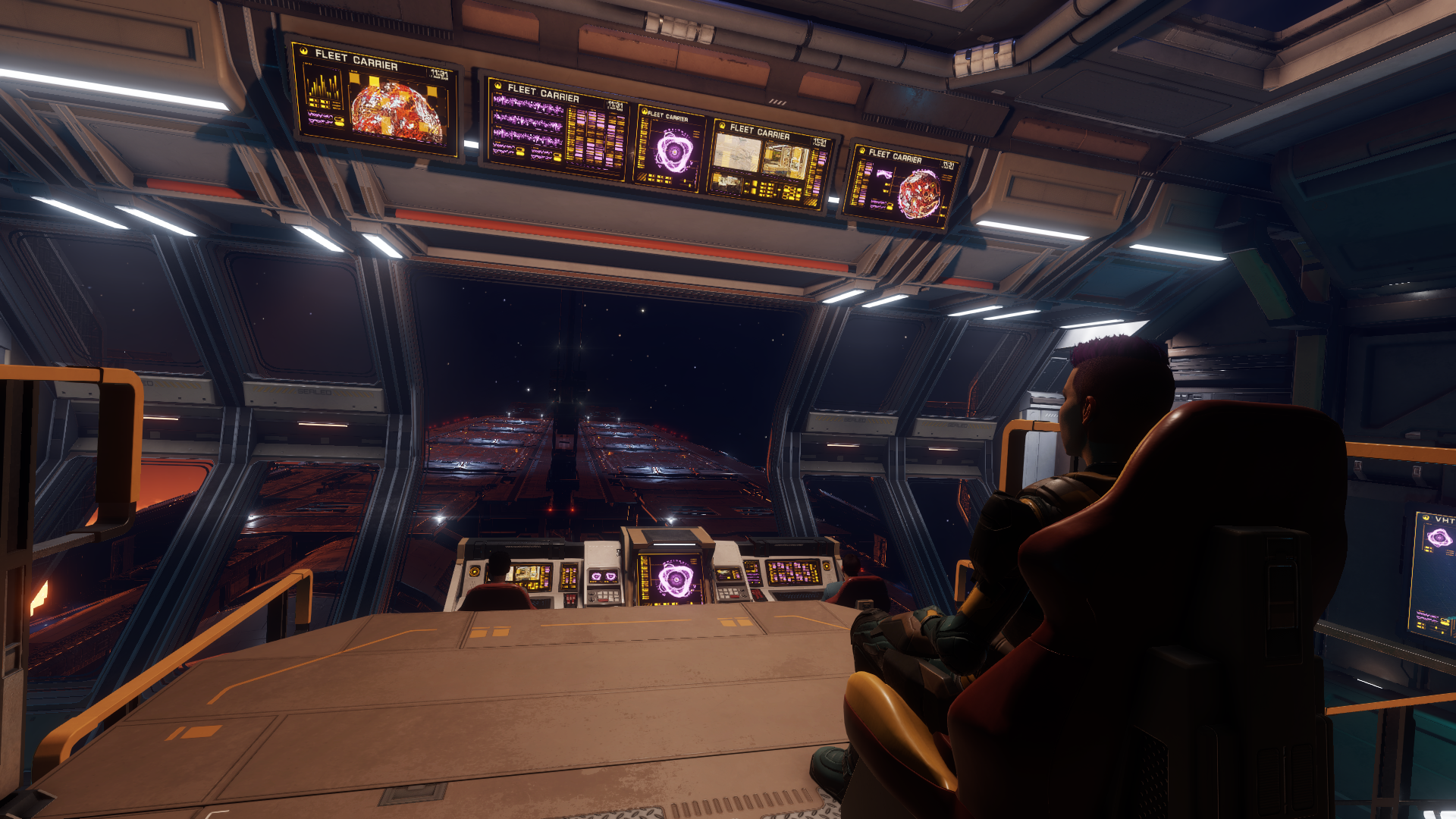 Elite Dangerous carrier interiors have shops, NPCs, and crew quarters