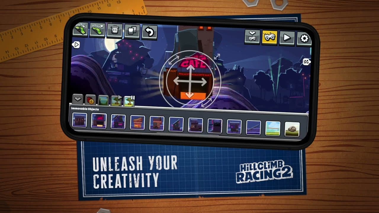 Hill Climb Racing 2 adds a creative mode track editor: Create