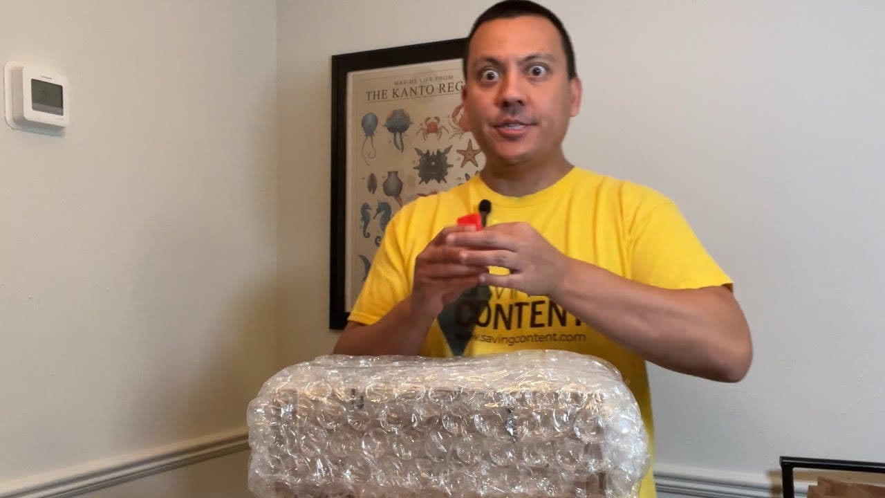 unboxing a holiday care package