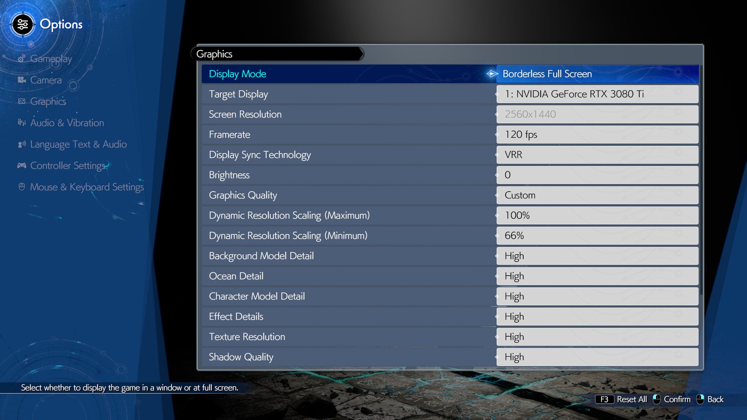 FF7Rebirth settings