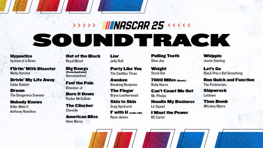 Cover stars and full soundtrack listing revealed for NASCAR 25 2 unnamed 5
