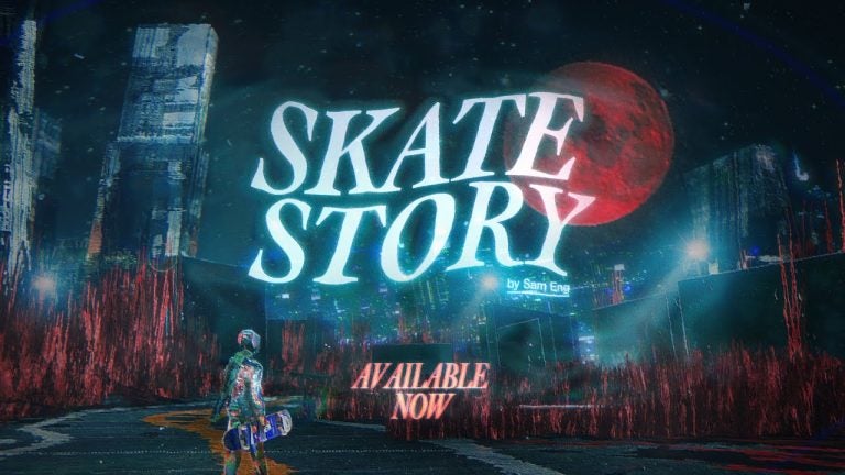 skate story kickflips onto steam