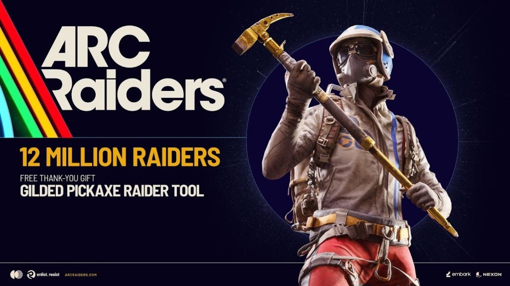 ARC Raiders now has 12 Million players across all platforms, Embark offers a FREE gilded Raider Tool as a thank you 1 image